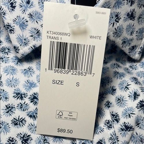 Michael Kors white floral slim fit s/s sz S - photo 3