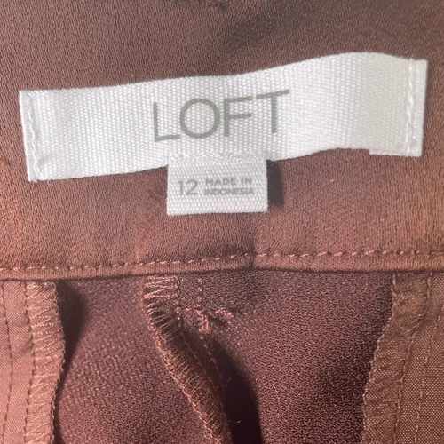LOFT Peyton Trouser Brown Pants in Satin sz 12 - photo 5