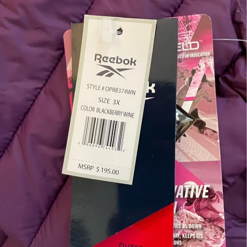 Reebok Women's Midweight Purple Puffer Coat sz 3 X - photo 4