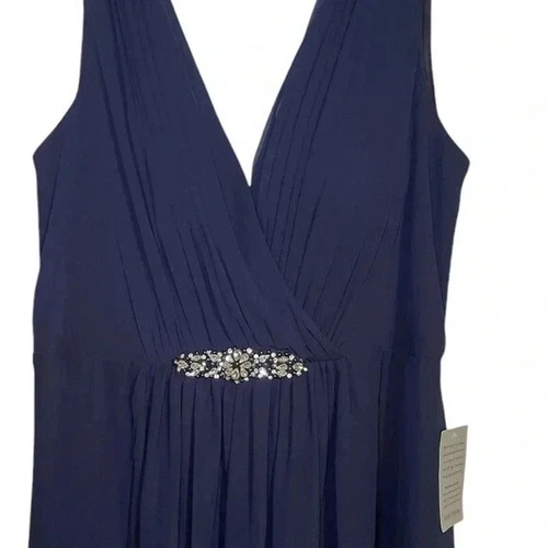 Eliza J high/low wrap look embellished chiffon dress sz 18 - photo 2