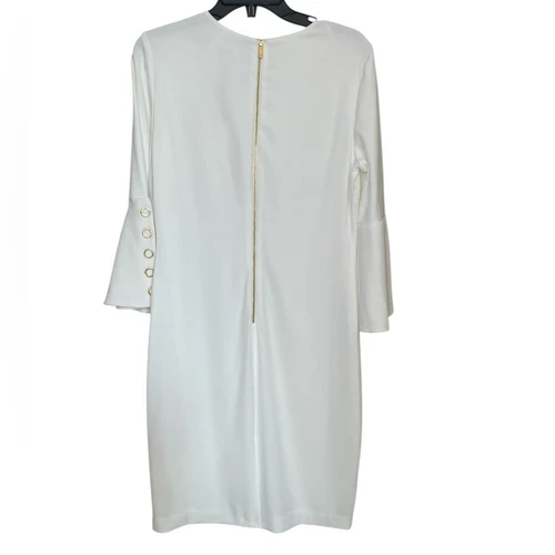 Calvin Klein Off White Dress with flared sleeves sz 6 - photo 3