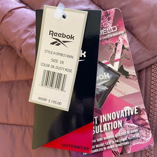 Reebok Women's Midweight Dusty Rose Puffer Coat sz 3 X - photo 4