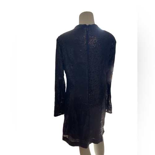 Calvin Klein Jet Black Polyester Sequin Mini Dress sz 14 - photo 3