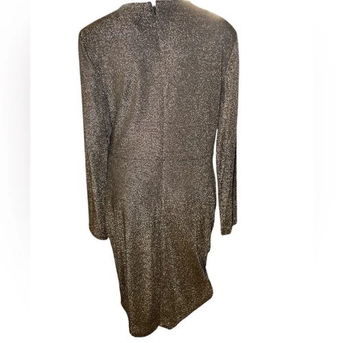 DKNY Metallic Faux-Wrap Sheath Dress sz 12 - photo 4
