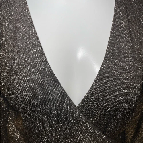 DKNY V-Neck Side Ruched Metallic-Dot Dress sz 6 - photo 2