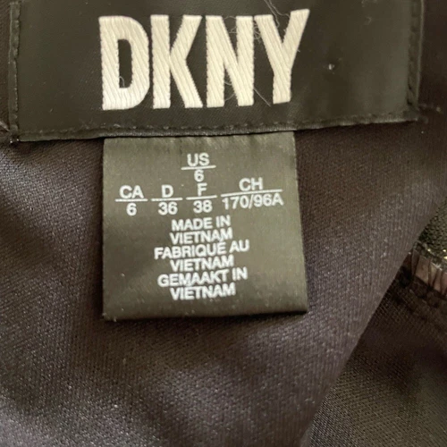 DKNY V-Neck Side Ruched Metallic-Dot Dress sz 6 - photo 4