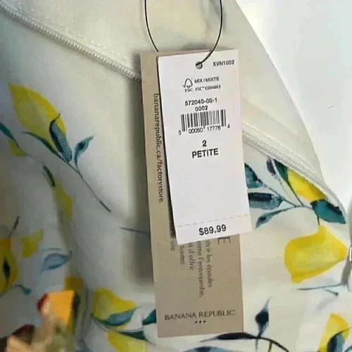 Banana Republic Lemon Print Dress sz 2 P - photo 4