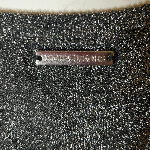 Michael by Michael Kors black and silver metallic sparkle top sz - photo 2