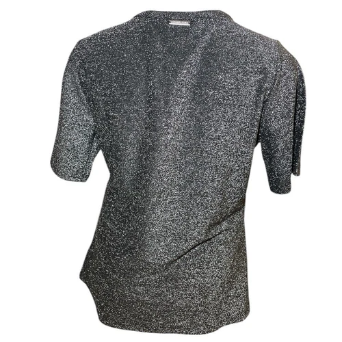 Michael by Michael Kors black and silver metallic sparkle top sz - photo 4