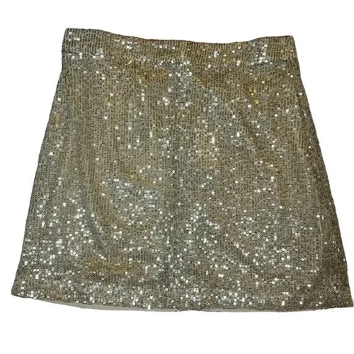 French Connection beige sequin skirt sz 10