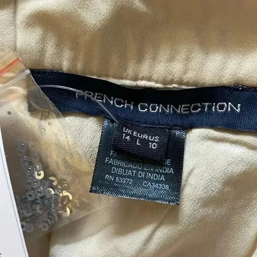 French Connection beige sequin skirt sz 10 - photo 3