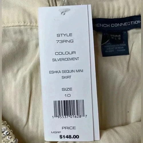 French Connection beige sequin skirt sz 10 - photo 5