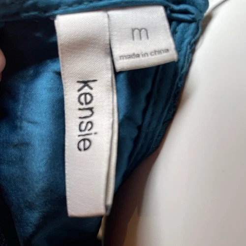 Kensie teal fit and flare mid dress sz M - photo 3
