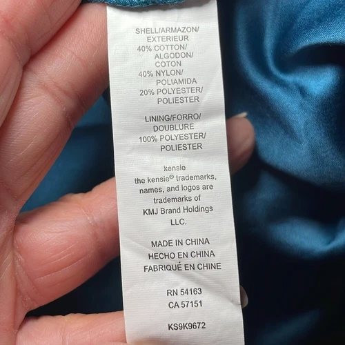 Kensie teal fit and flare mid dress sz M - photo 4