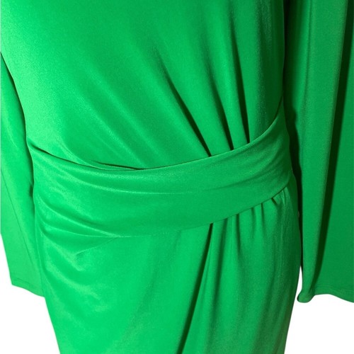 Anne Klein green ruched long sleeve dress sz S - photo 2