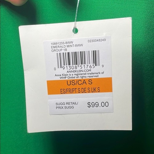 Anne Klein green ruched long sleeve dress sz S - photo 4