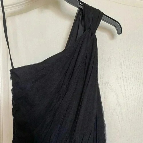 Armani Exchange black one shoulder ruched dress sz 0 Pet - photo 5