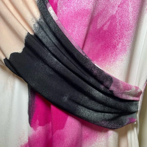 DKNY Pink and Black Sleeveless Wrap Blouse sz L - photo 3