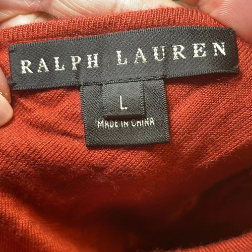 Ralph Lauren Black Label rust cashmere tank top sz L - photo 2