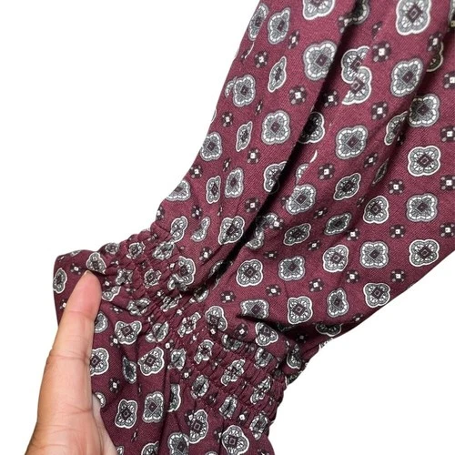 Michael Kors Burgundy Geometric Top sz 4X - photo 2