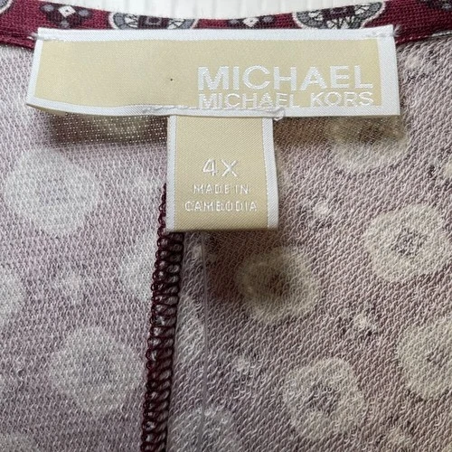 Michael Kors Burgundy Geometric Top sz 4X - photo 4