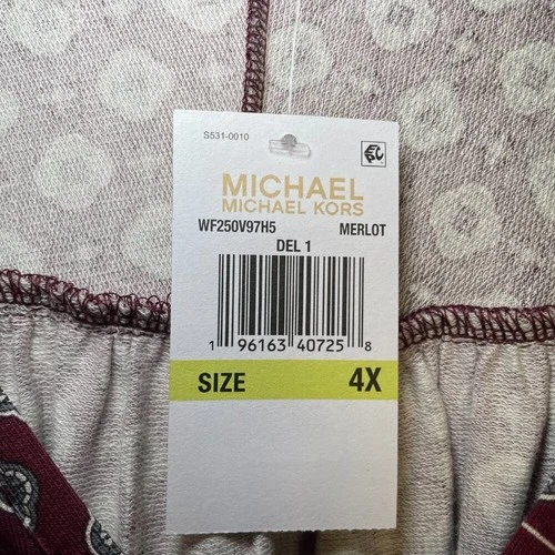 Michael Kors Burgundy Geometric Top sz 4X - photo 5