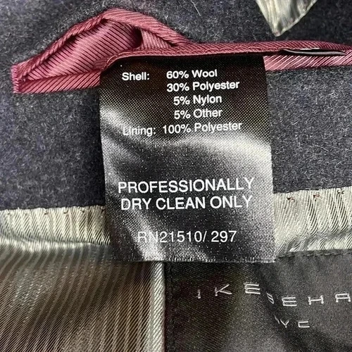 Ike Behar charcoal grey pea coat sz 46L - photo 5