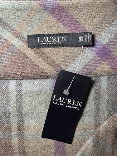 Lauren Ralph Lauren Plaid Fringe Mini Skirt Sz 16 W - photo 3