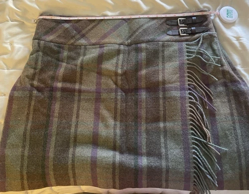 Lauren Ralph Lauren Plaid Fringe Mini Skirt Sz 16 W - photo 5