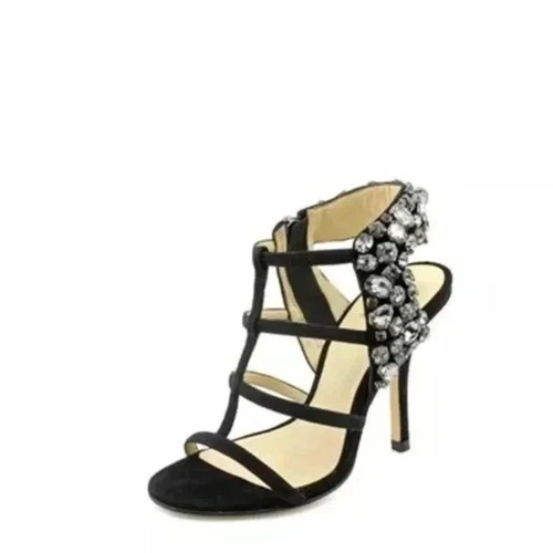 Pelle Moda Vina Women's Black Kid Suede Dress Sandals sz 9 - photo 5