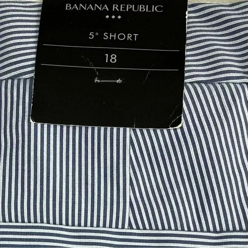 Banana republic blue and white striped 5 inch shorts sz 18 - photo 4