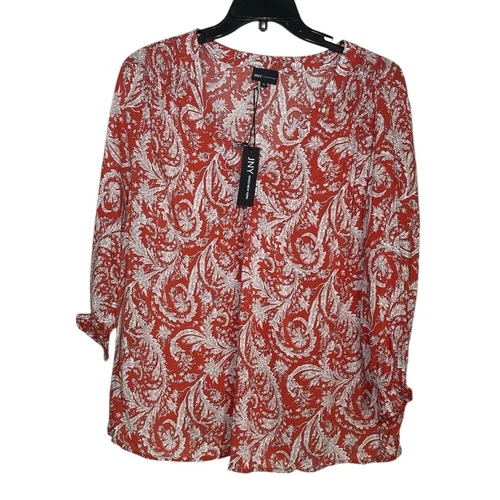 Jones New York orange and white floral print 1X