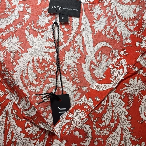 Jones New York orange and white floral print 1X - photo 2