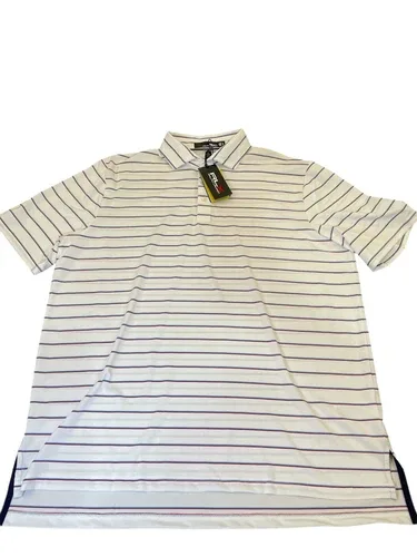 Ralph Lauren RLX Polo - White, Blue, Red Stripes - XL