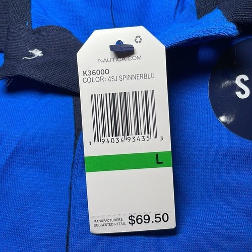 Nautica classic fit solid bight blue polo sz L - photo 3