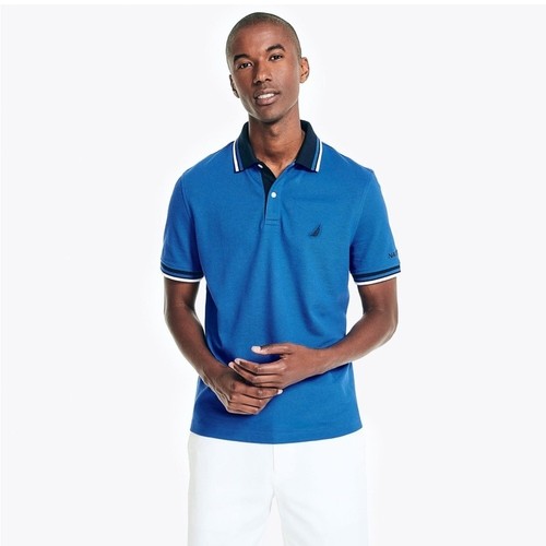 Nautica classic fit solid bight blue polo sz L - photo 5