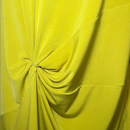 DKNY Yellow/Green Ruched Flared Short Sleeve Blouse sz L - photo 2