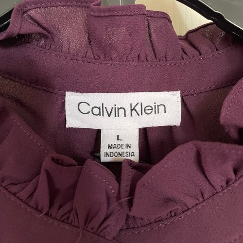 Calvin Klein purple blouse sz L - photo 2