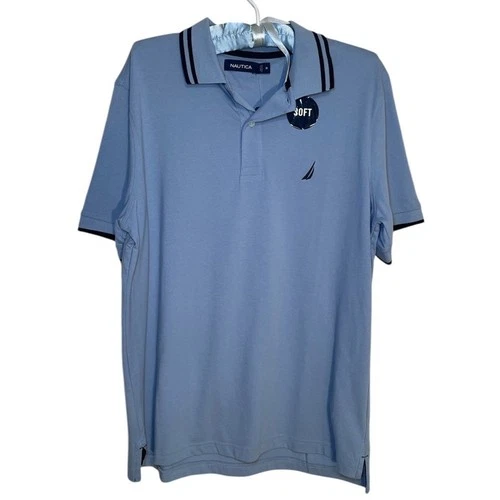 Nautica classic fit solid Blue Polo sz M