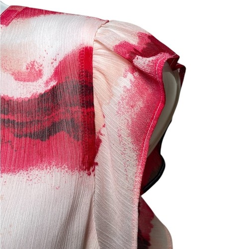 DKNY Women's Ruffled Cap Sleeve Top sz L - photo 4