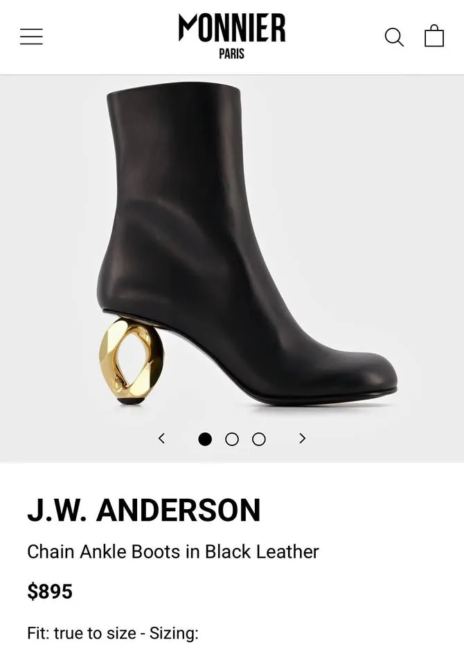 JW Anderson Women's Leather Chain Ankle Boots size 40