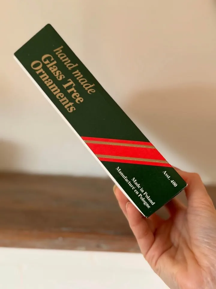 Vintage Small Glass Christmas Ornaments Woolcrest Box of 9 image indicator(4)