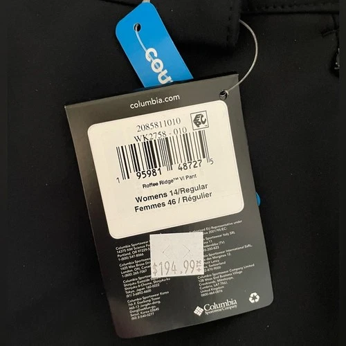 Columbia Roffee Ridge VI black snow pants sz 14 - photo 2