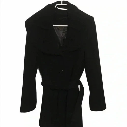 Calvin Klein black wool pea coat sz 10