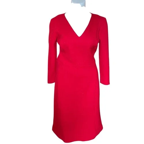 Lauren by Ralph Lauren red Dobby fit flare dress sz 0