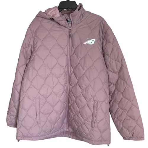 New Balance Women's dusty Rose short quilted puffer coat  sz 3 X