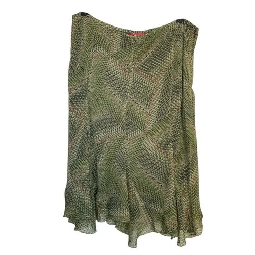 Anne Klein green silk skirt sz 18 W