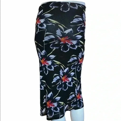Diane Von Furstenburg black floral lanell skirt sz XS - photo 2