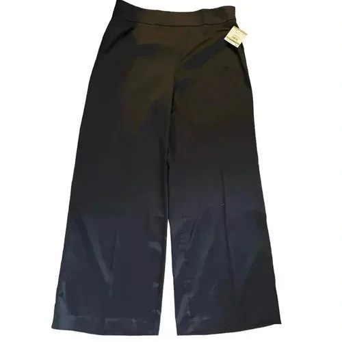 Anne Klein black high rise wide leg pants sz 14