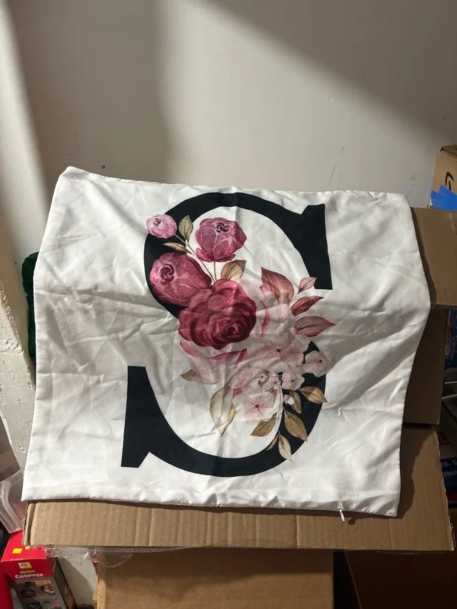 Floral Letter S Pillow
